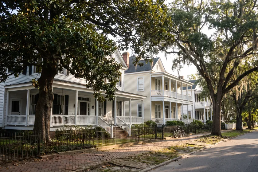 Streets and homes typical of Wake Forest