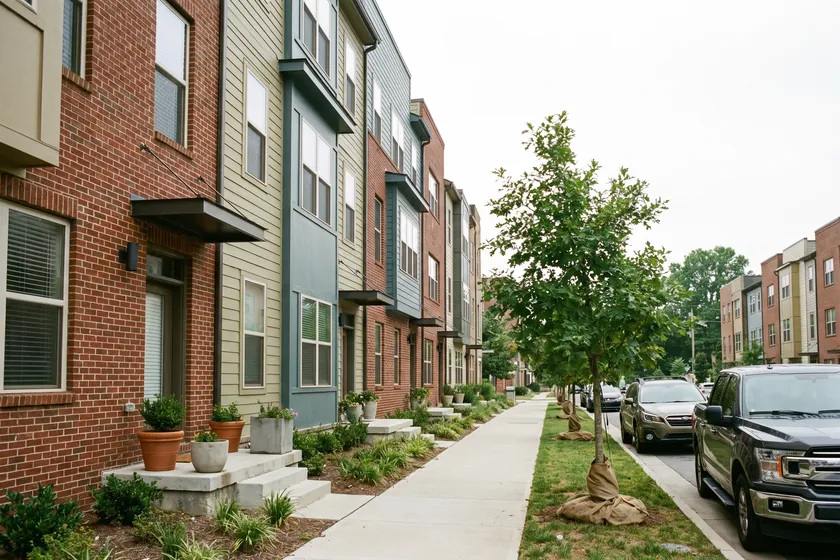 Streets and homes typical of Morrisville